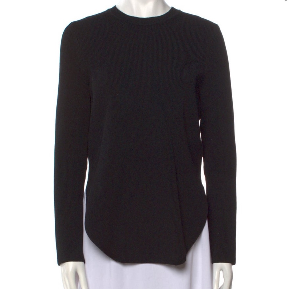 Scanlan Theodore Black fitted long sleeve crew neck sweatshirt